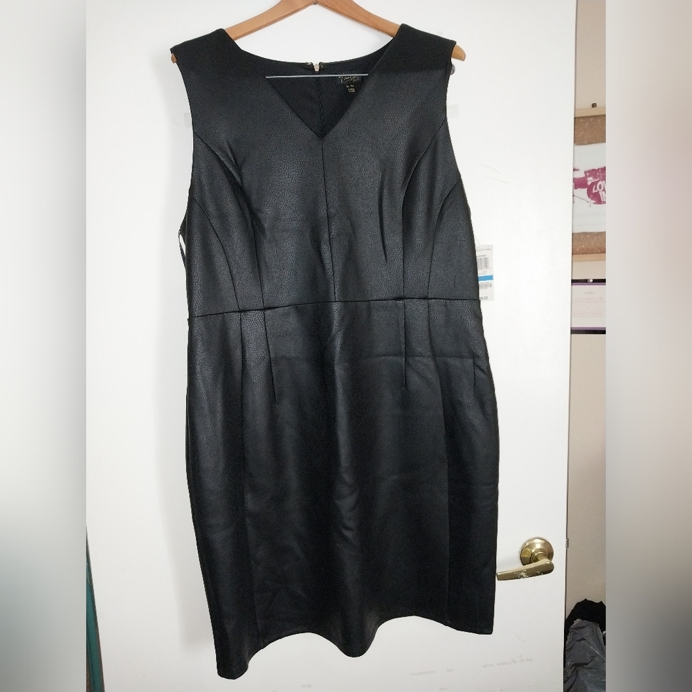 Faux leather like snake print dress